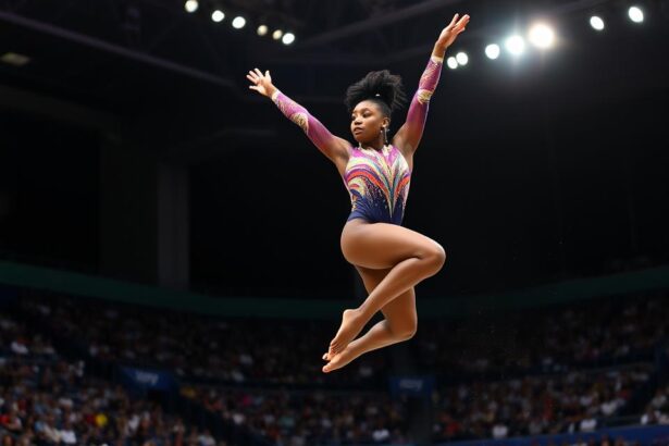 simone biles floor routine today