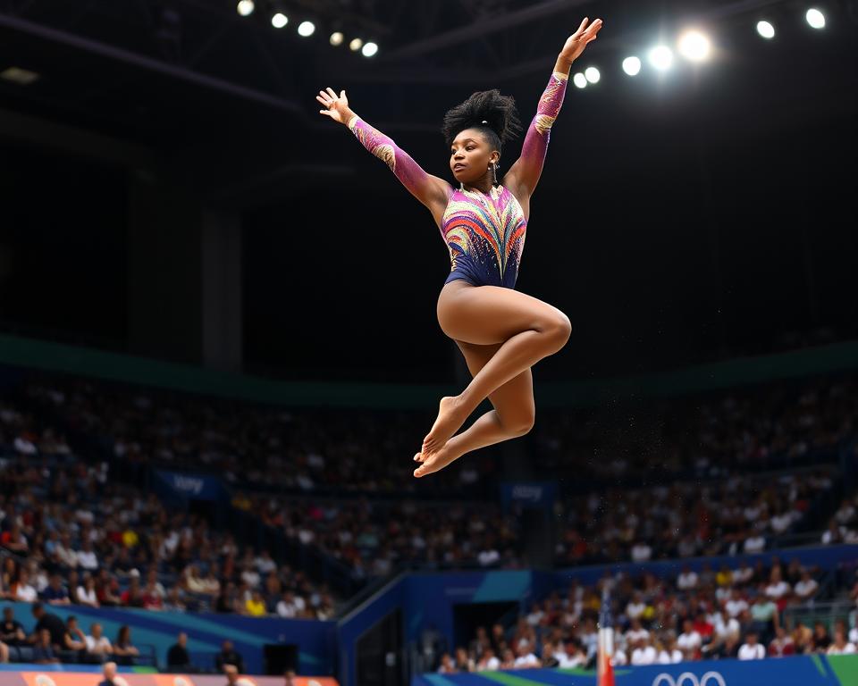 simone biles floor routine today