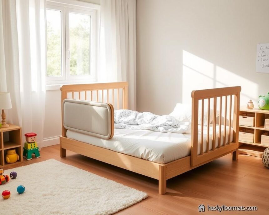 Toddler Floor Bed with Rails