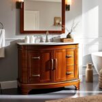 luxury bow front floor mount vanity