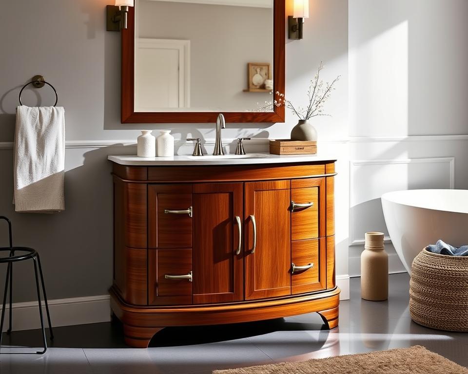 luxury bow front floor mount vanity